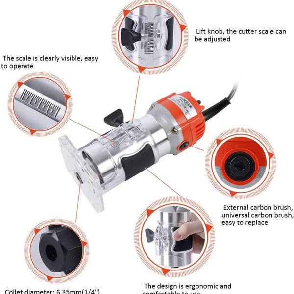 800W Electric Router Wood. 1/4 Inch