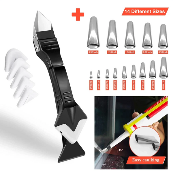 3 IN 1 ULTIMATE CAULKING TOOL + 14 NOZZLES