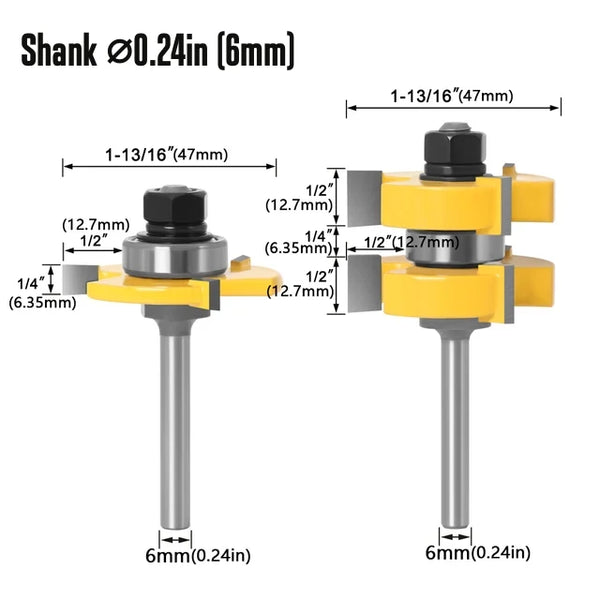 Rail & Stile Router Bit - Shaker - 2 Piece Set